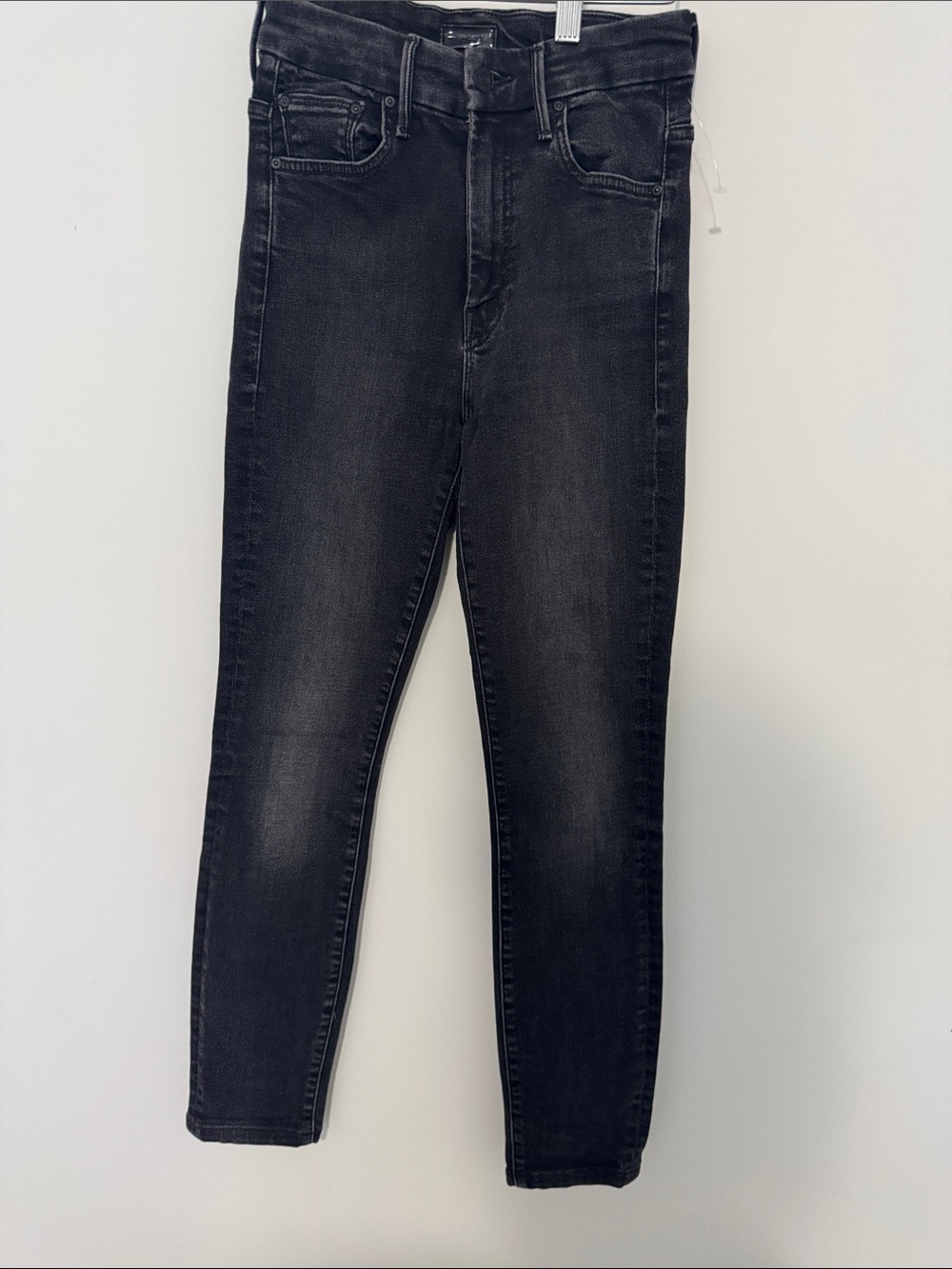 MOTHER Black Faded High-Rise Skinny Jeans